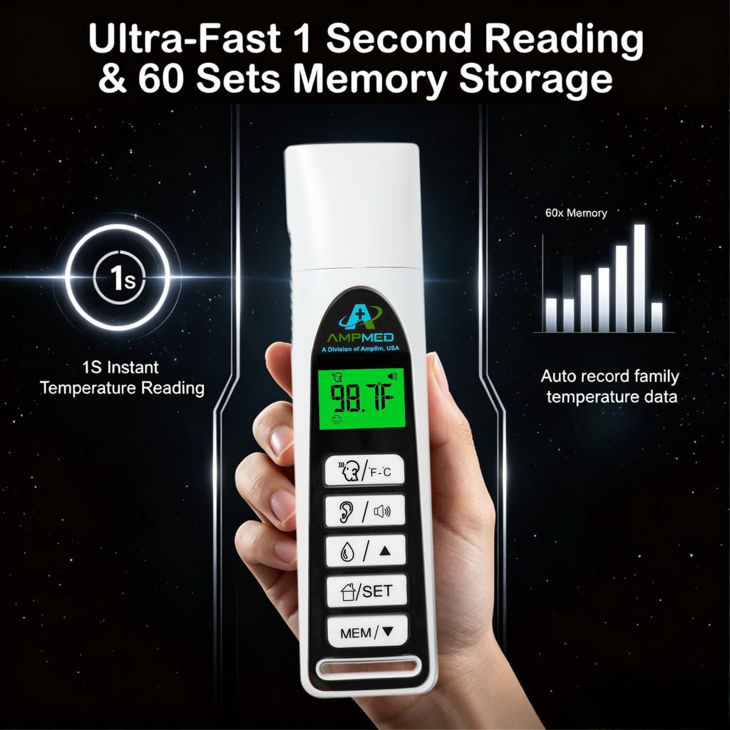 Amplim 3-in-1 Accurate Infrared, Ear, Forehead Baby Thermometer