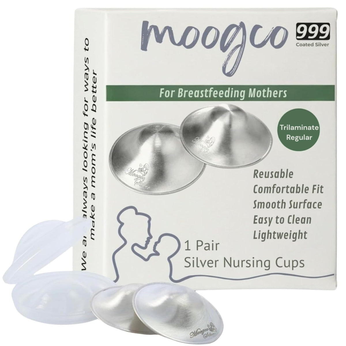Silver Nursing Cups for Breastfeeding & Nipple Protection