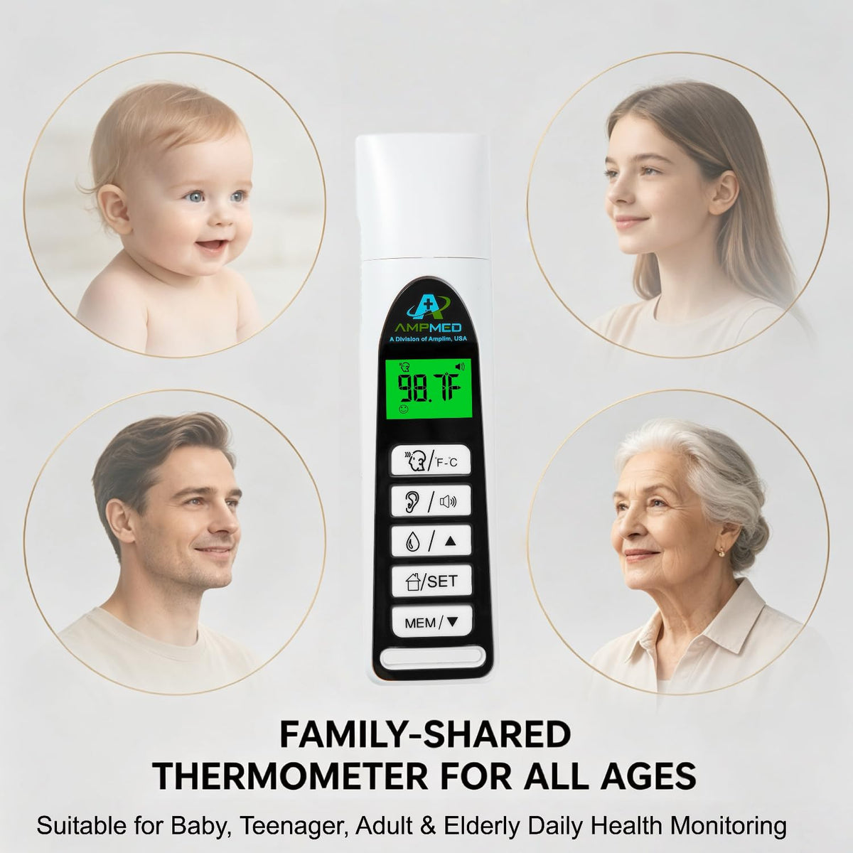 Amplim 3-in-1 Accurate Infrared, Ear, Forehead Baby Thermometer