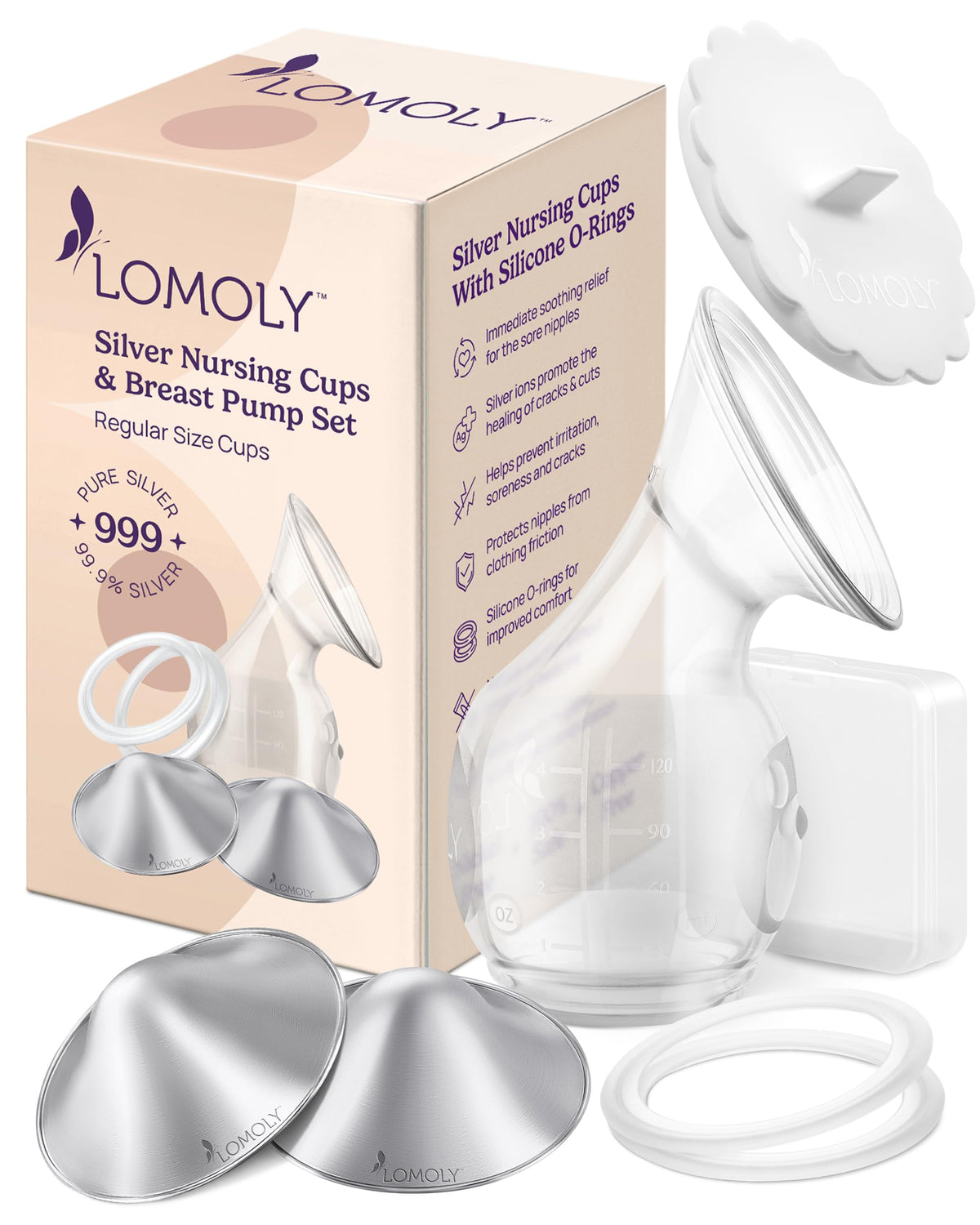 999 Silver Nursing Cups & Breast Shields for Breastfeeding