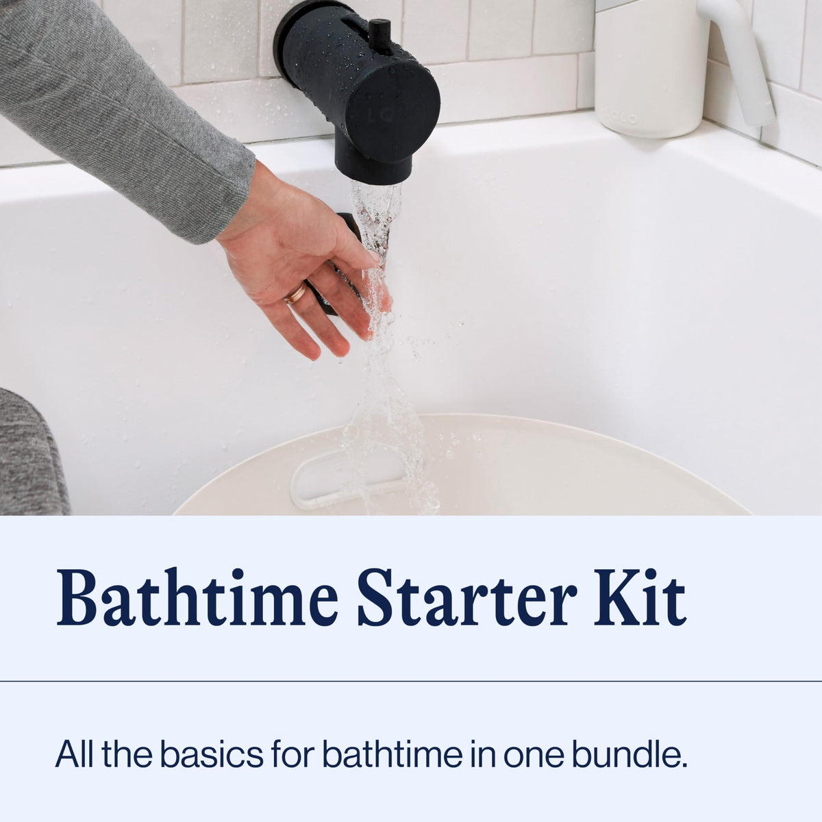 Lalo Bathtime Starter Kit, 3 Pieces, Baby Bathtub, Rinse Cup & Spout Cover