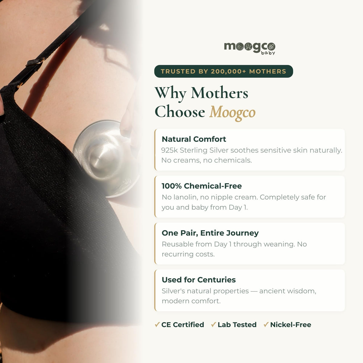 Silver Nursing Cups for Breastfeeding & Nipple Protection