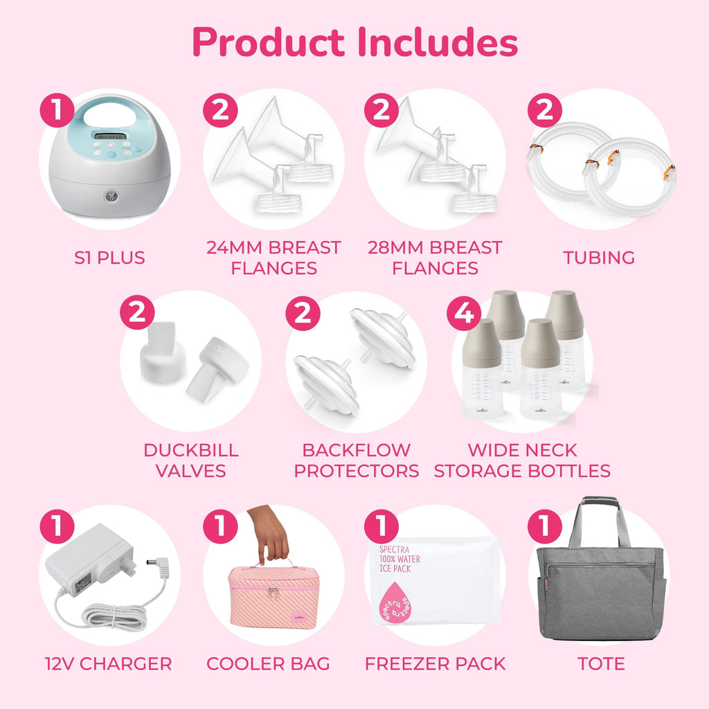 Spectra Baby S1 Plus Electric Breast Milk Pump with Tote, Bottles & Cooler