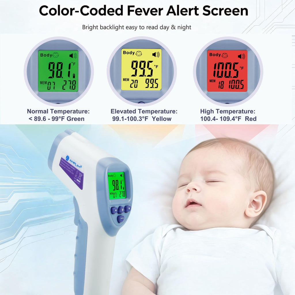No-Touch Digital Forehead Thermometer for Babies, Kids & Adults
