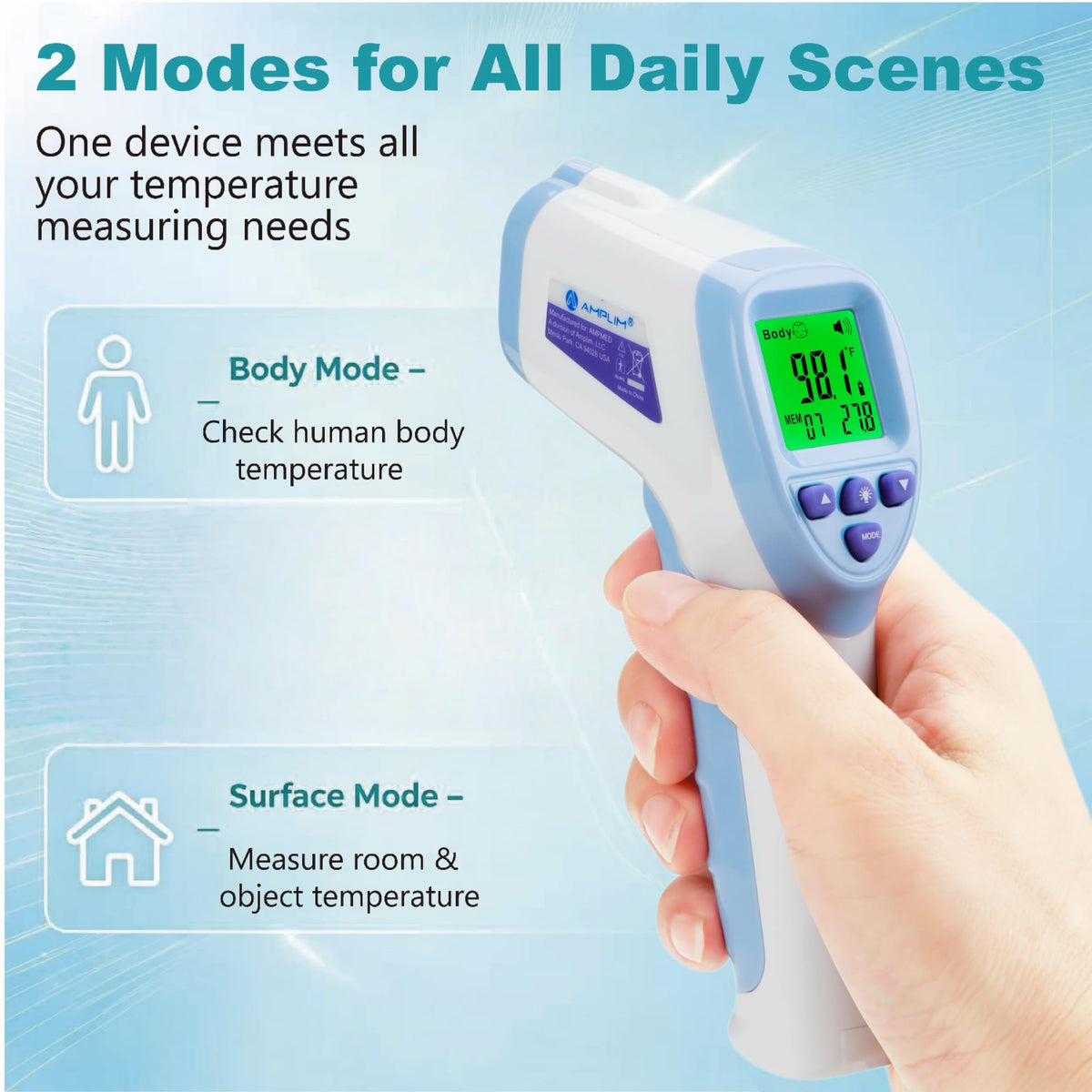 No-Touch Digital Forehead Thermometer for Babies, Kids & Adults