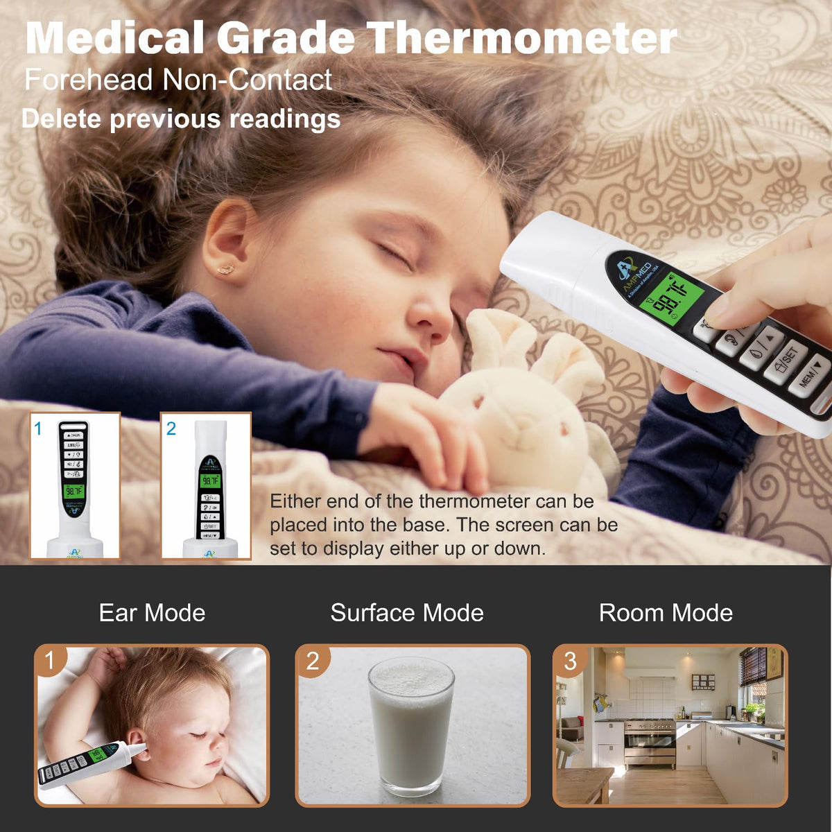 Amplim 3-in-1 Accurate Infrared, Ear, Forehead Baby Thermometer