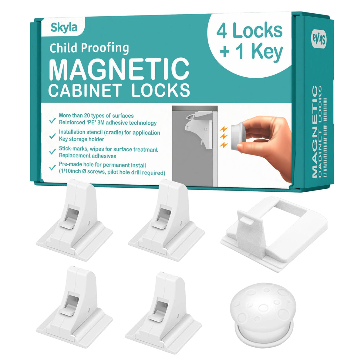 Skyla Homes Magnetic Cabinet Locks for Baby Proofing