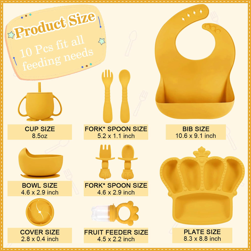 Silicone Baby Feeding Set 10 Pcs Baby Led Weaning Supplies Newborn Gift