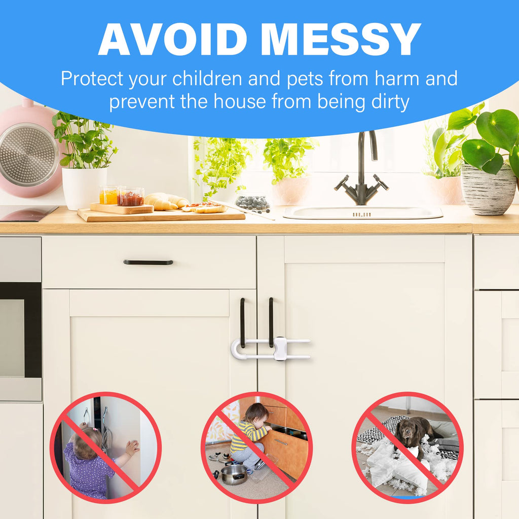 Adjustable U-Shaped Child Safety Cabinet Locks