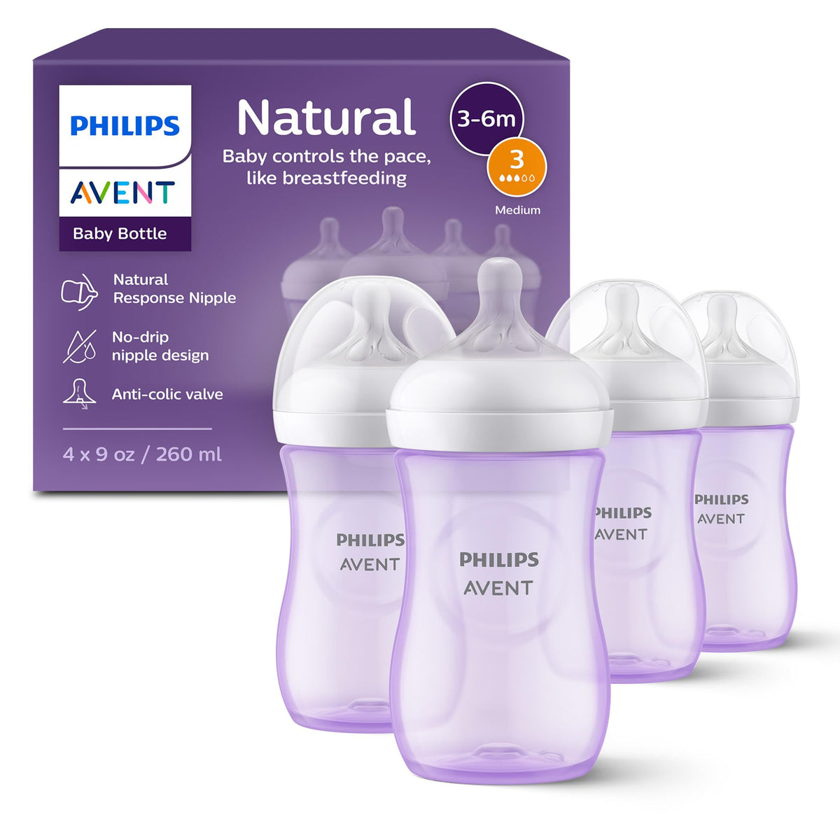 Philips AVENT Natural Baby Bottle with Natural Response Nipple