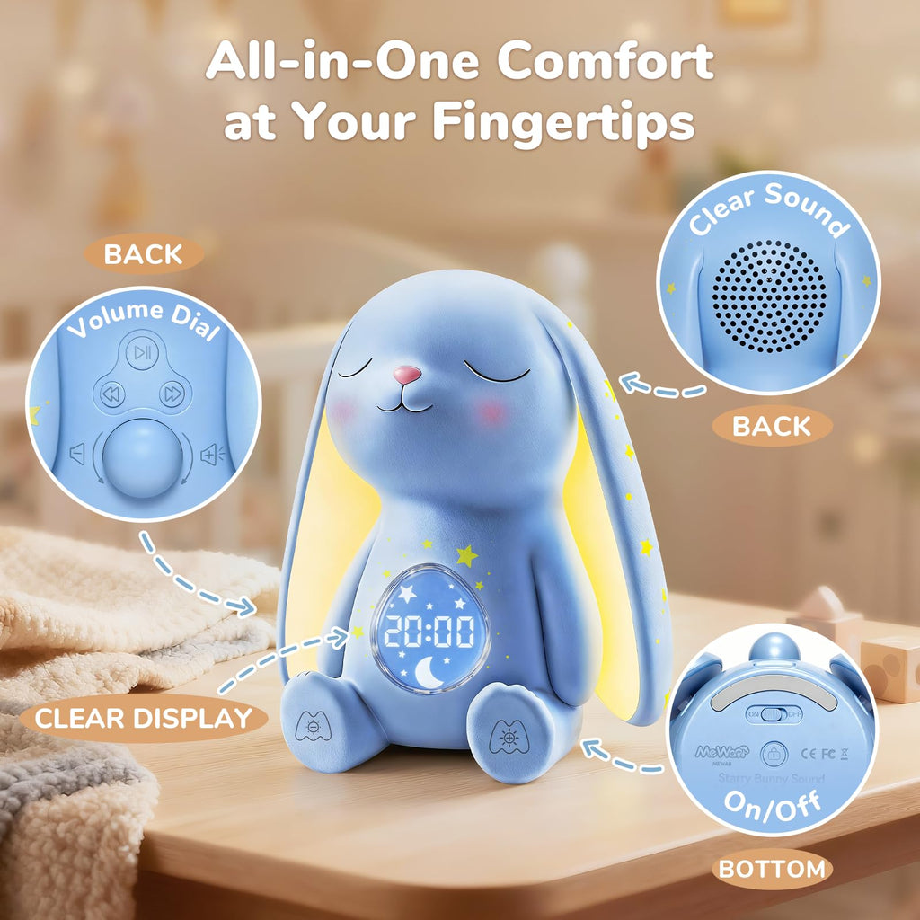 Baby White Noise Sound Machine & Night Light with Cry Detection