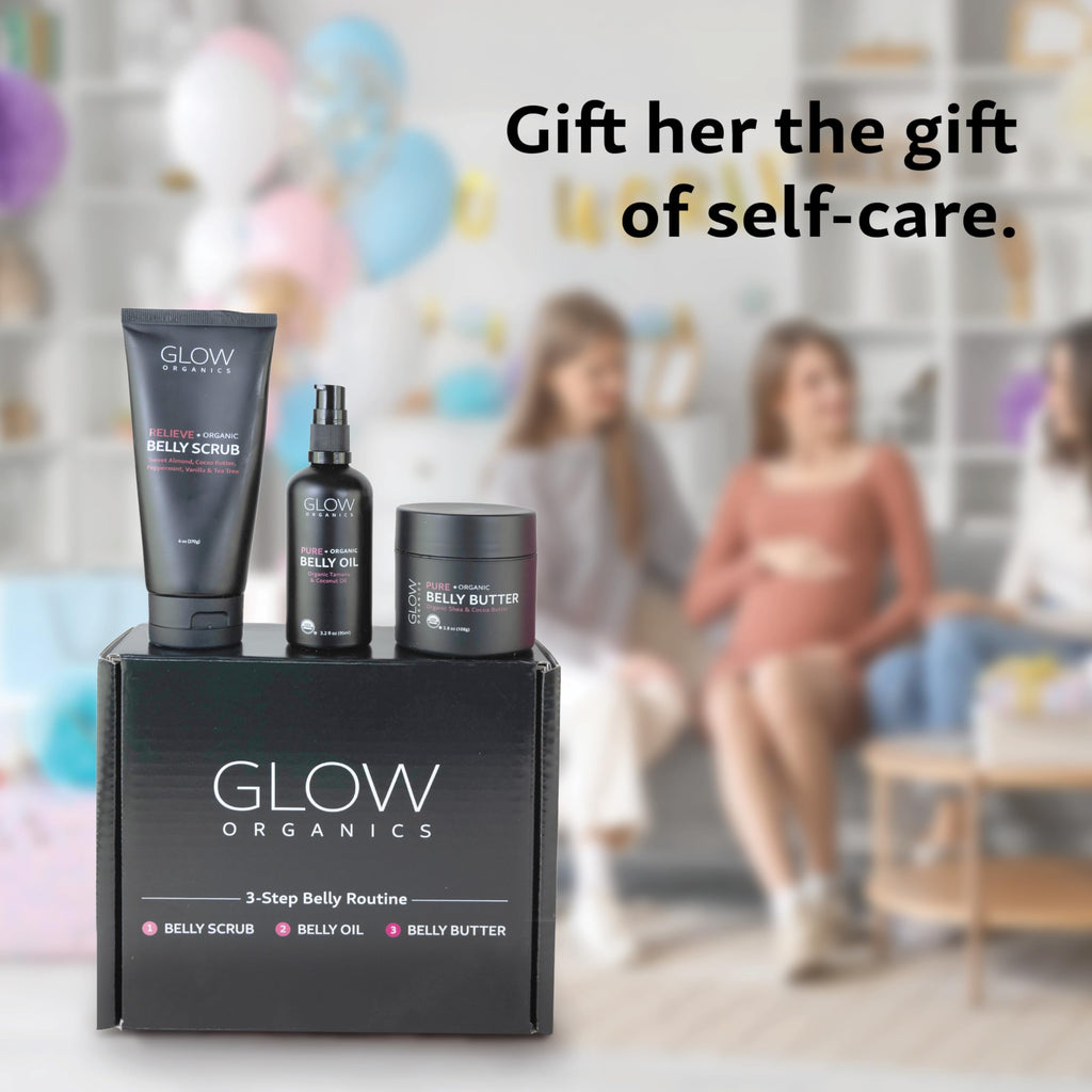 3-Step Pregnancy Stretch Mark Care Kit with Belly Butter, Scrub & Oil
