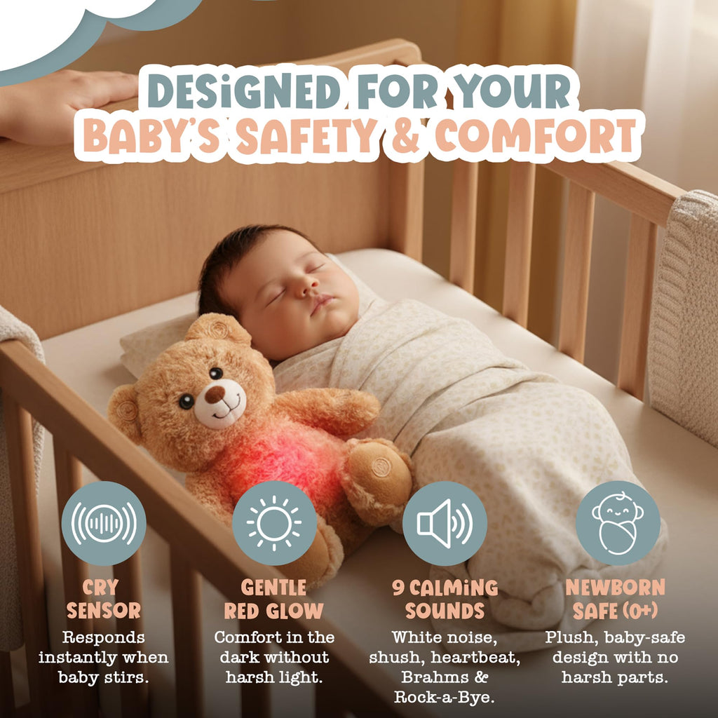 Gemma Joy Teddy Bear Newborn Sleep Soother and Kids Sleep Patches Bundle