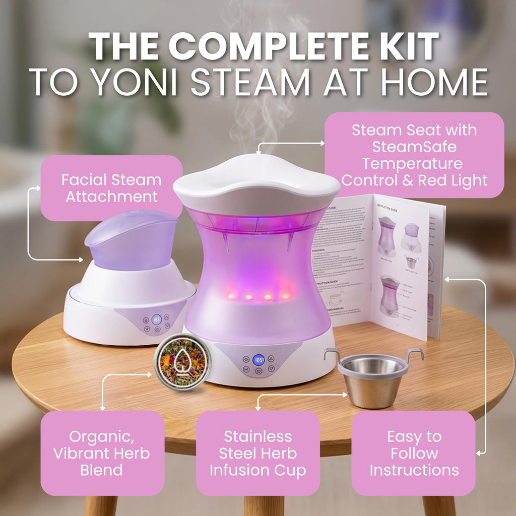 Feminine Wellness Steam Seat Set with Temperature Control & Red Light