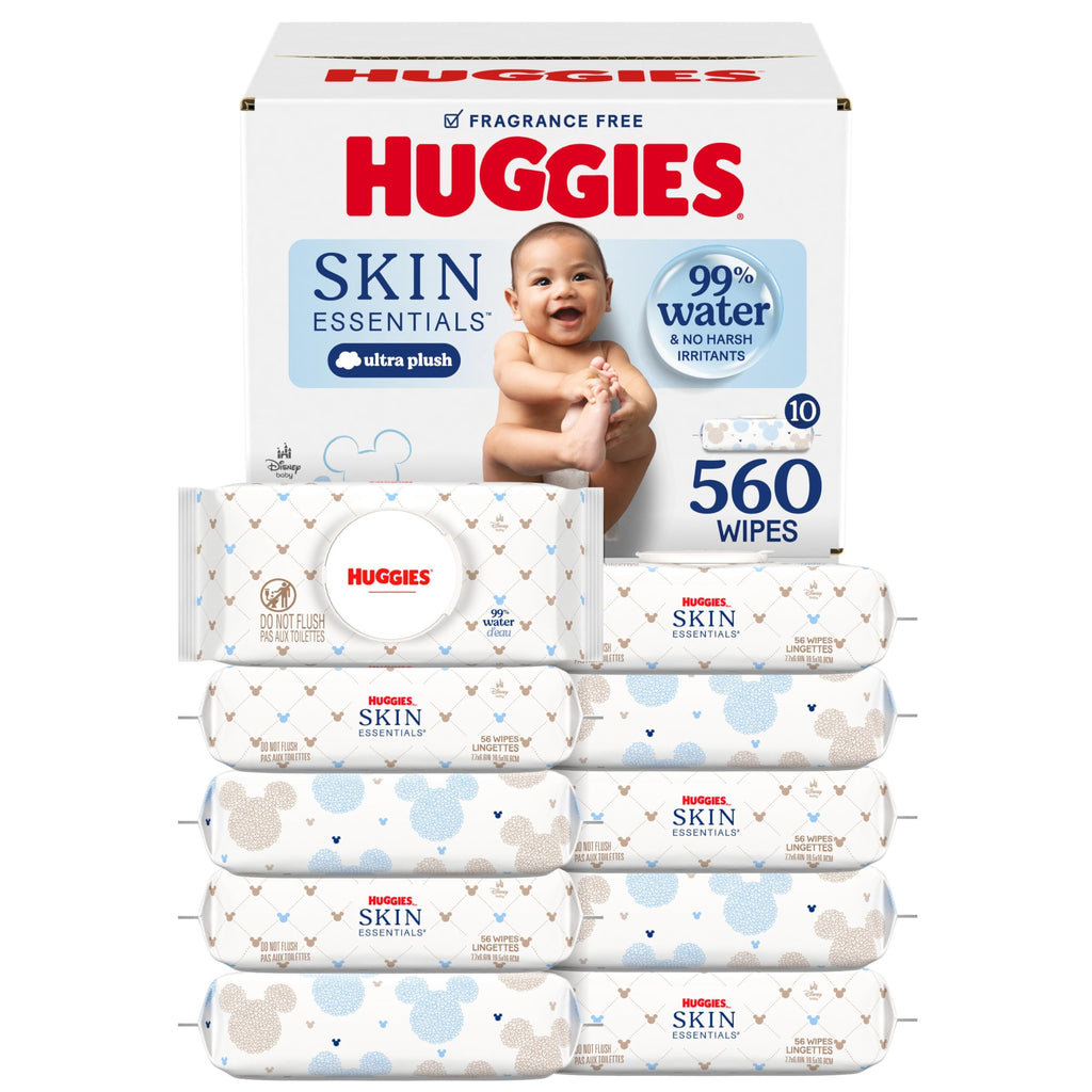 HUGGIES Unisex Baby Skin Essentials Wipes Hypoallergenic 99% Water