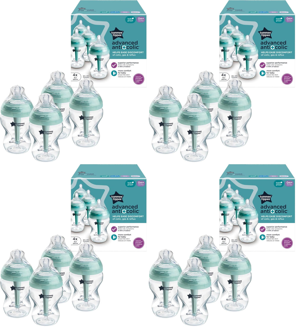 Advanced Anti-Colic Baby Bottles, 9 oz, BPA-Free, Slow Flow, 0+ Months