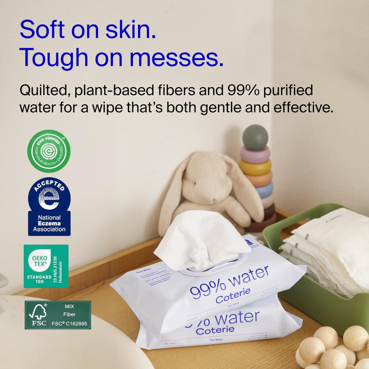 Sensitive Skin Baby Wipes, 99% Water, Unscented & Hypoallergenic