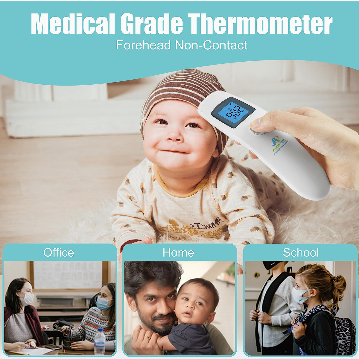 Non-Contact Digital Forehead Thermometer for Kids & Adults