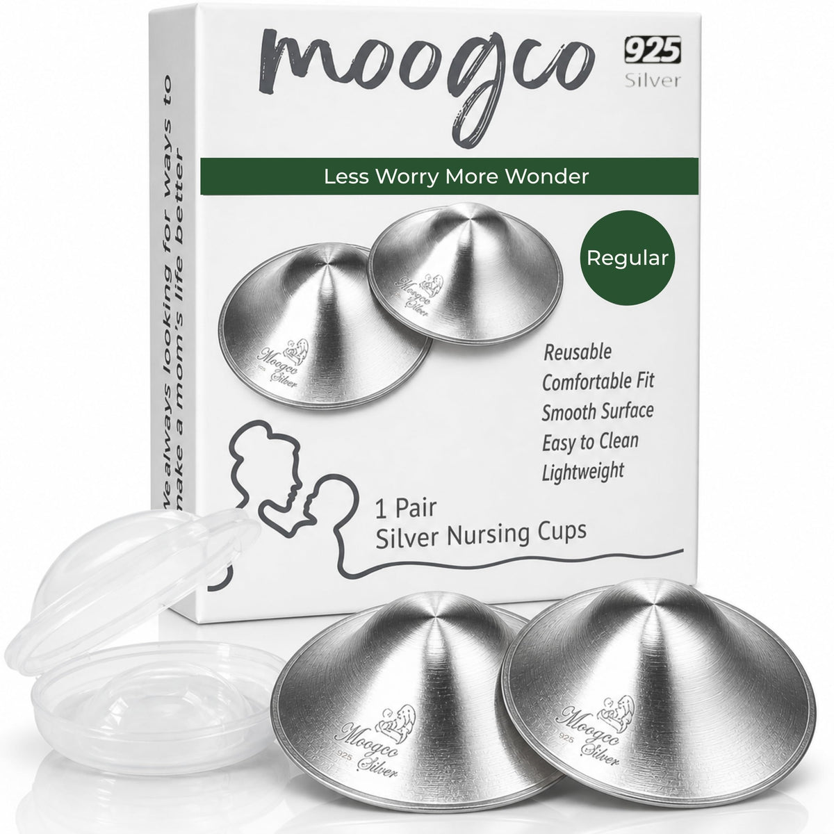 Silver Nursing Cups for Breastfeeding & Nipple Protection
