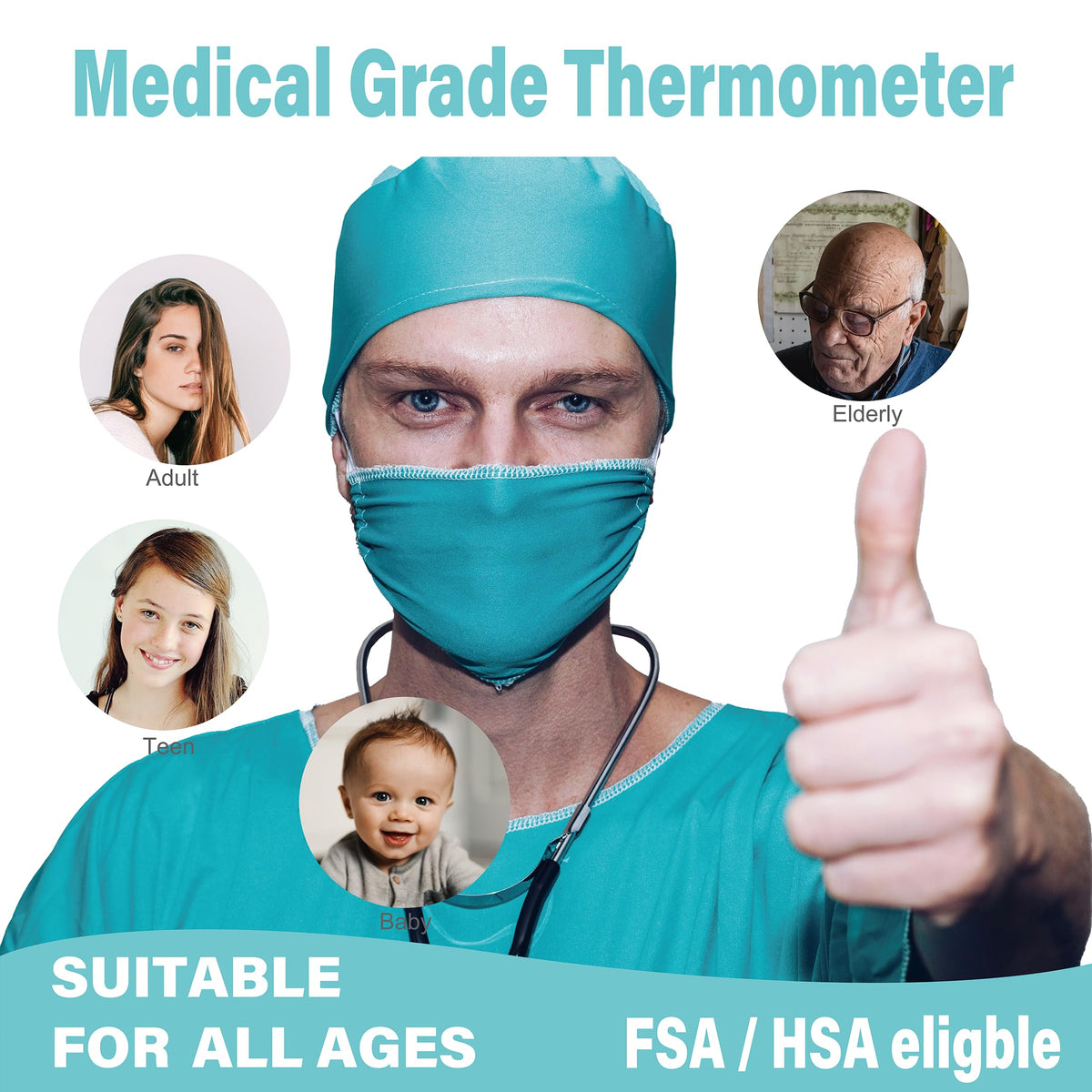Non-Contact Digital Forehead Thermometer for Kids & Adults