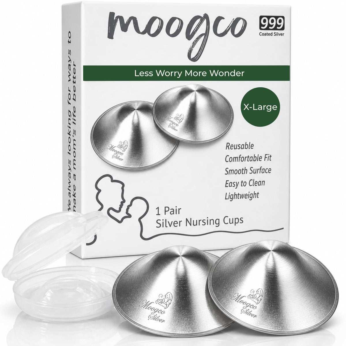 Silver Nursing Cups for Breastfeeding & Nipple Protection