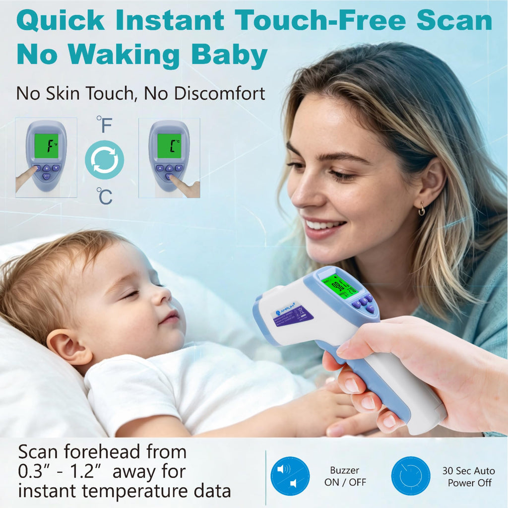 No-Touch Digital Forehead Thermometer for Babies, Kids & Adults
