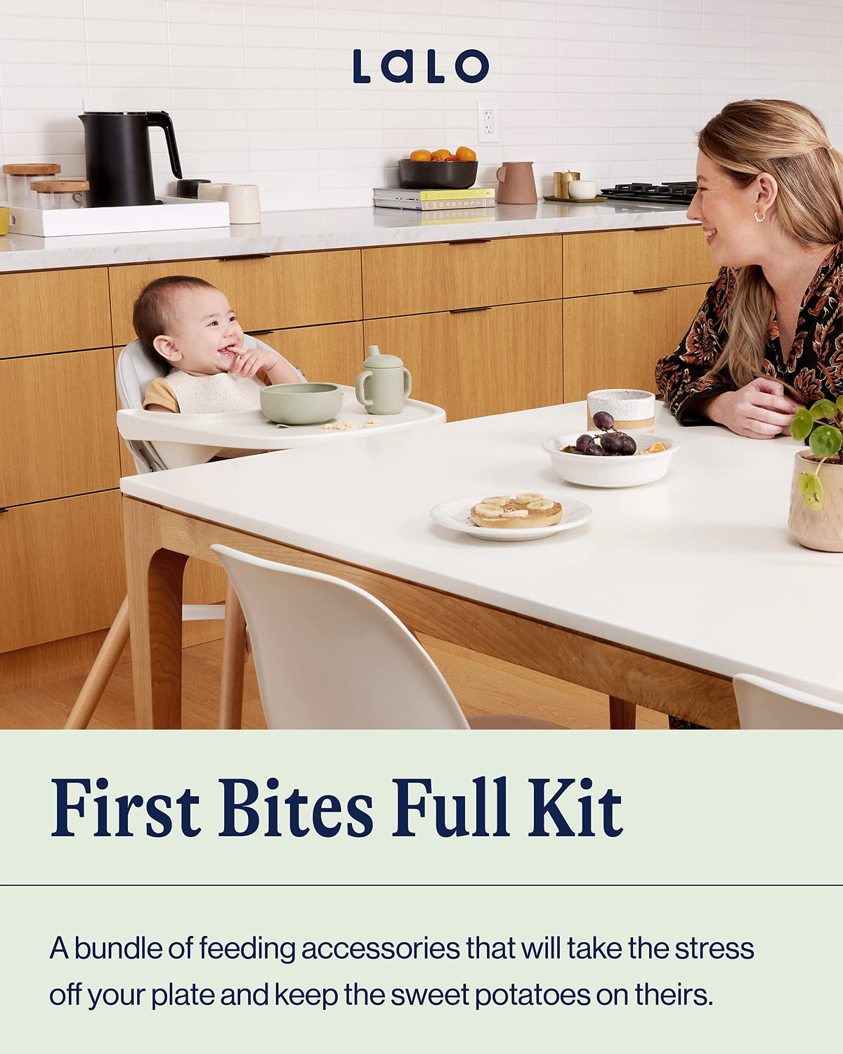 Lalo First Bites Full Kit, 6-Piece Non-Toxic Silicone Baby Feeding Set