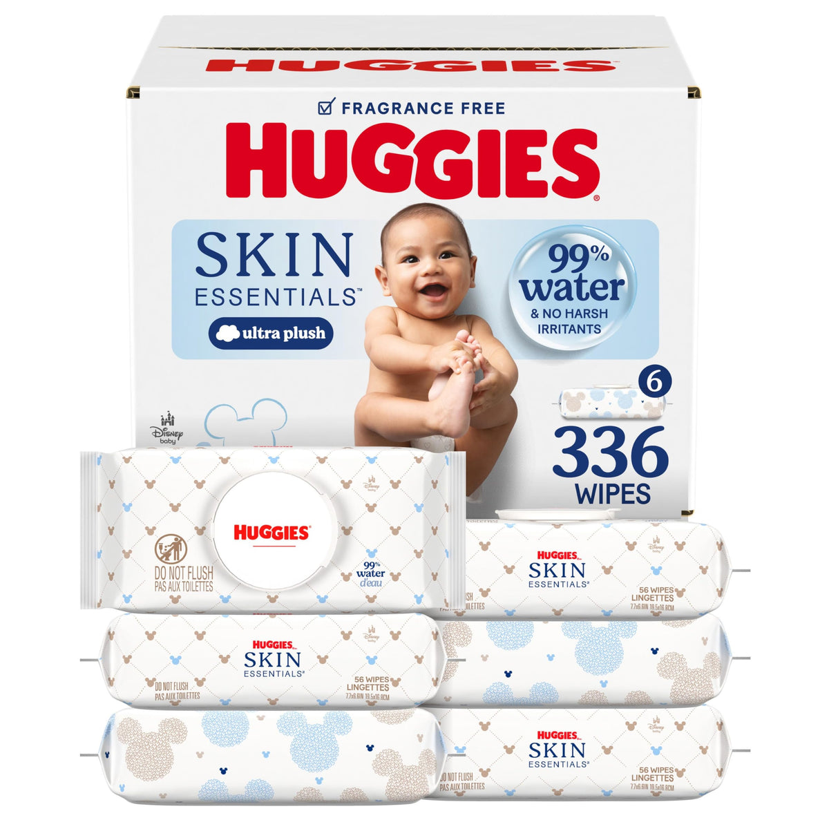 HUGGIES Unisex Baby Skin Essentials Wipes Hypoallergenic 99% Water